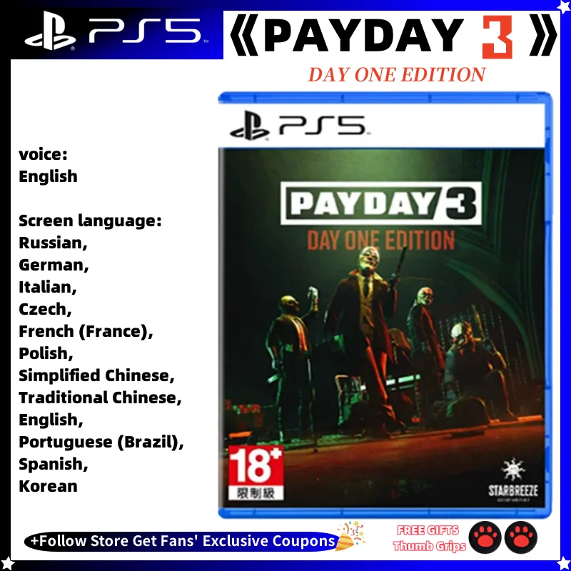 

Sony Playstation 5 PS5 NEW Game CD PAYDAY 3 DAY ONE EDITION 100% Official Original Physical Game PAYDAY 3 Playstation 5 PS5