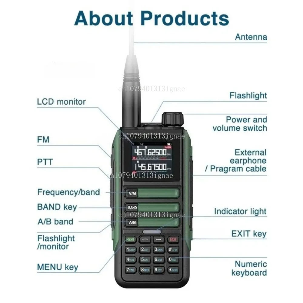 Upgrade UV16M V2 Walkie Talkie 15W High Capacity AM FM 2-Way Radio Full Band LCD 999CH Frequency Copy Noise Reduce