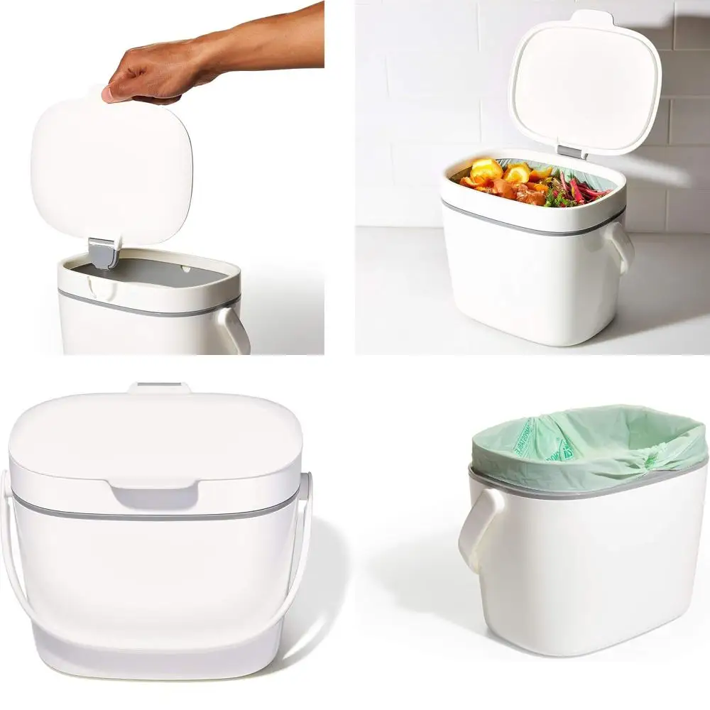 

Белый контейнер для компоста емкостью 1,75 галлона Easy Clean — 6,62 литра