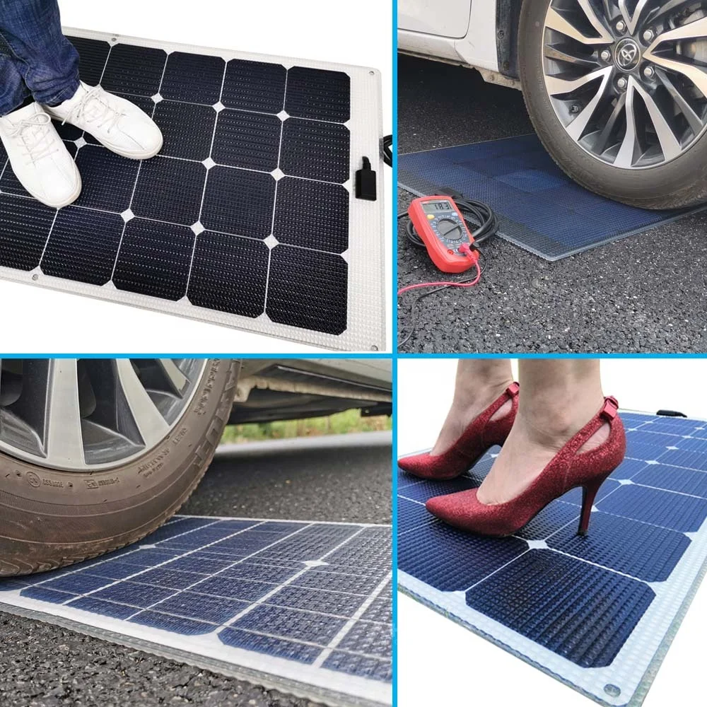 walkable solar panel 120w anti slippery surface semi flexible solar panel rough ETFE from Japan for marine riverside boat yacht