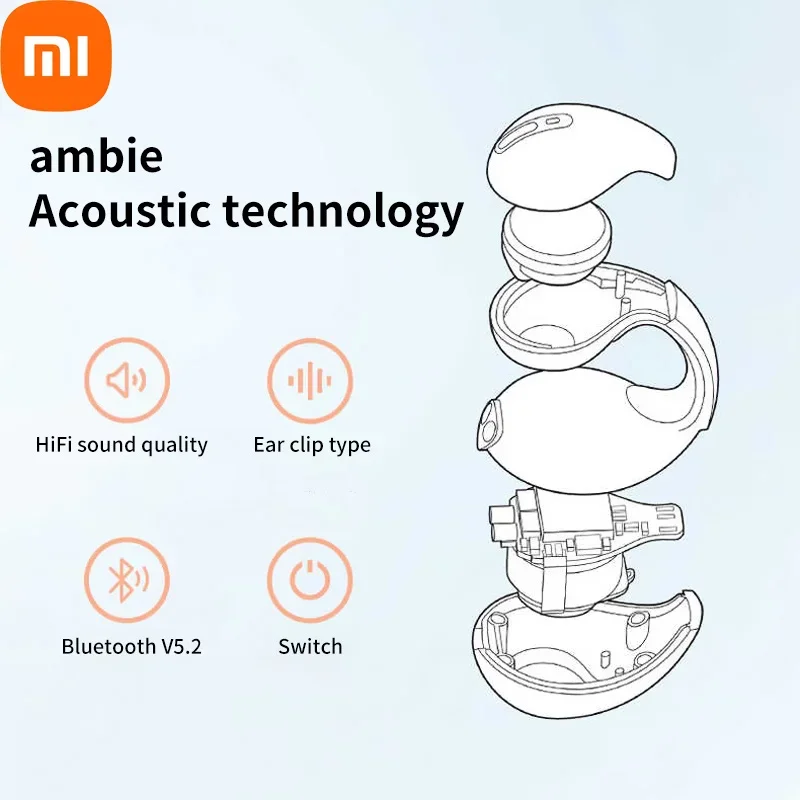 Xiaomi T7500 Bluetooth Earphones Wireless HiFi Stereo Sports Earphones Bone Conduction Headphones With Microphone For Game Music