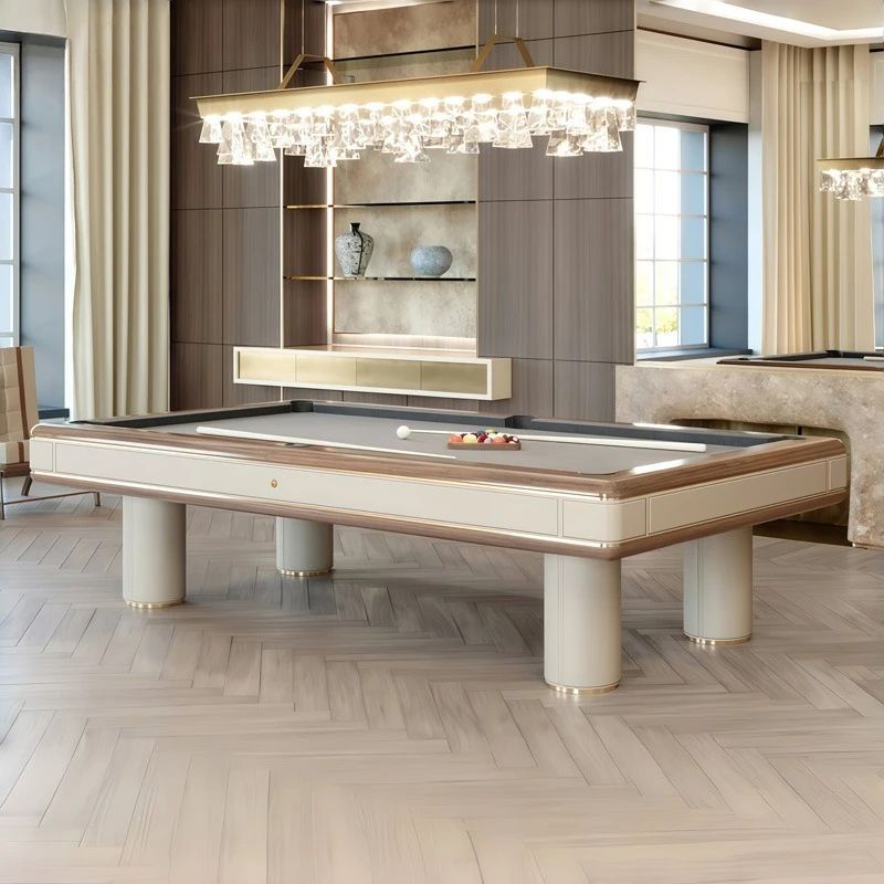 High-End Luxury Pool Table, Designer Style American 8-Ball 9-Ball Billiard Table for Home Use, Elegant and Durable