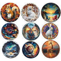 Unique Wooden Animal Jigsaw Puzzles Colorful Rabbit Cat Dog 3D Puzzle Gift Interactive Toy for Adults Kids Educational Jigsaws
