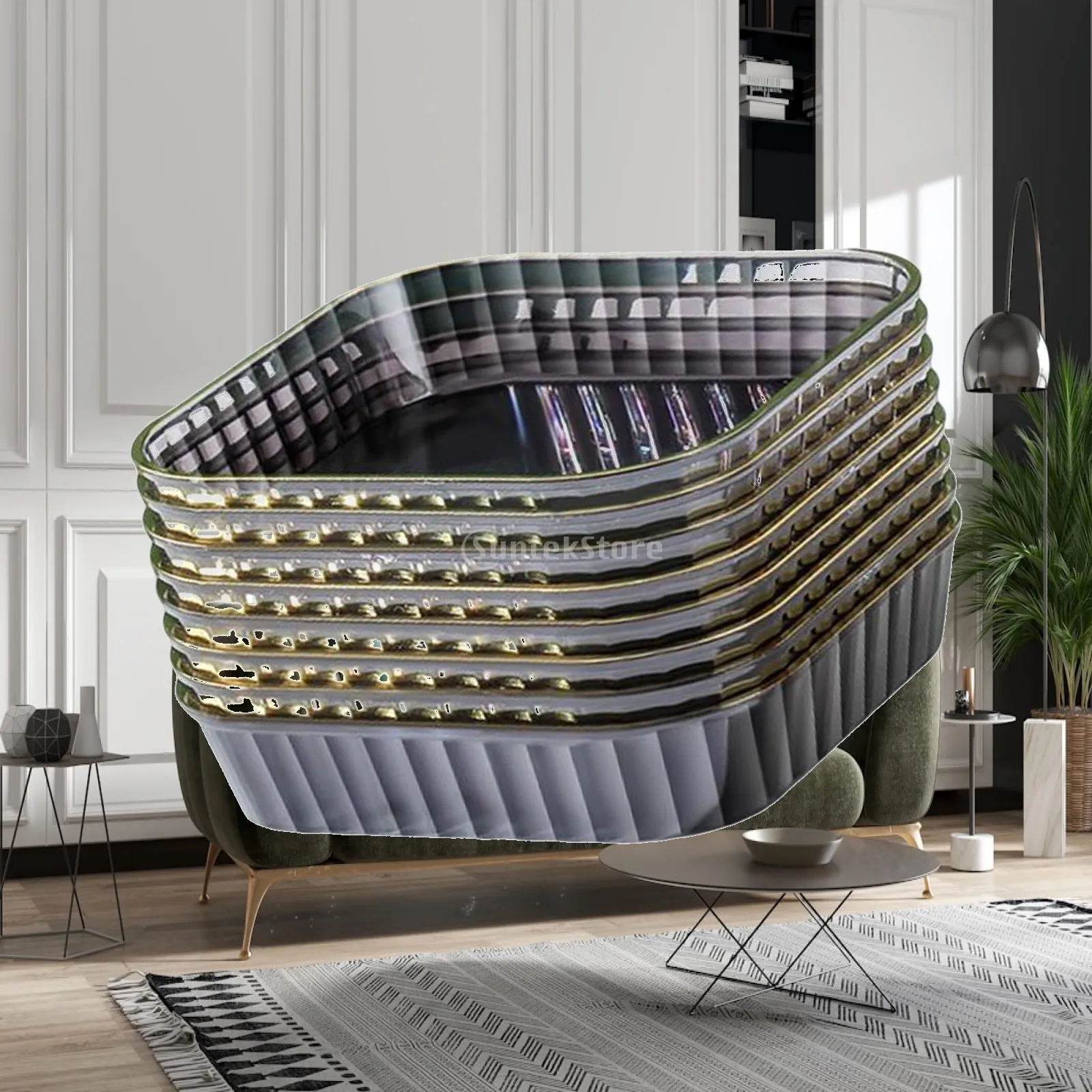 Durable PET Small Plate for Pickle Bone Spitting Snack Serving Dish Reusable Storage Tray for Home Kitchen