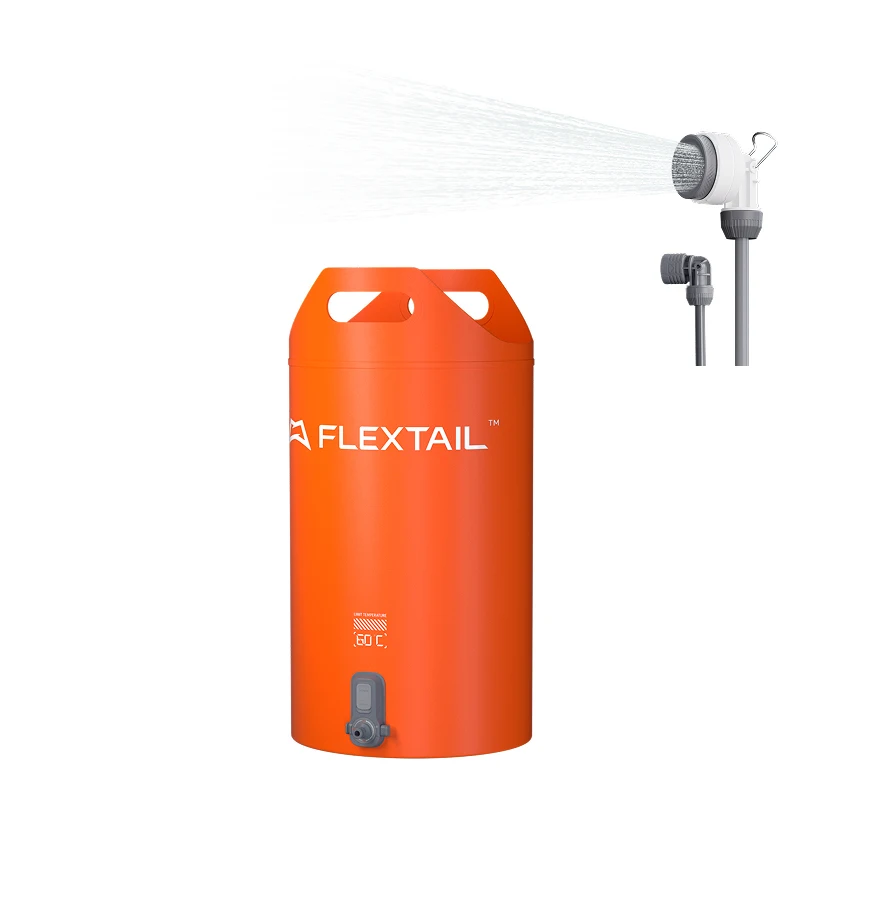 FLEXTAIL TINY SHOWER BUCKET/BAG - 20L waterreservoir voor buiten met ingebouwde pomp, automatische dosering, aanpassing met twee snelheden