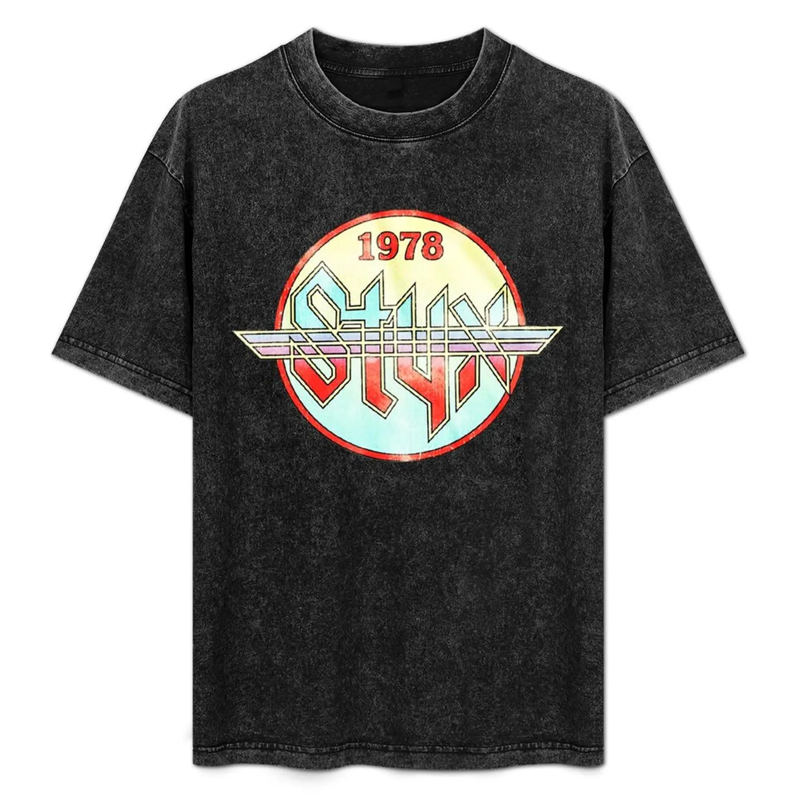 

Styx Circle 1978 World Concert Tour Music American T-Shirt Sports Casual Short Sleeve Cotton Tee