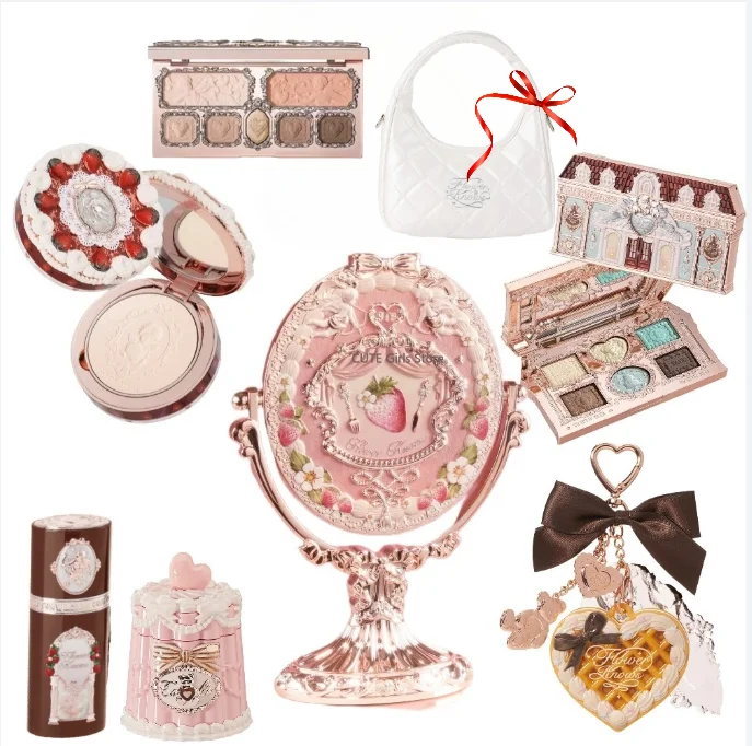 

FlowerKnow Stay Sweet Full Makeup Set with Desktop Mirror - Eyeshadow Blush Contour Lip Cream for Hydrating Soft Matte Glowy