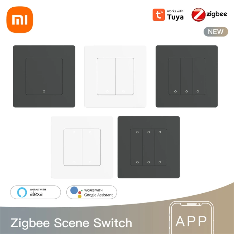 

Xiaomi Tuya ZigBee Smart Scene Switch 1/2/3/4 Gang Switch Push Button Controller Works With Smart Life App ZigBee Gateway
