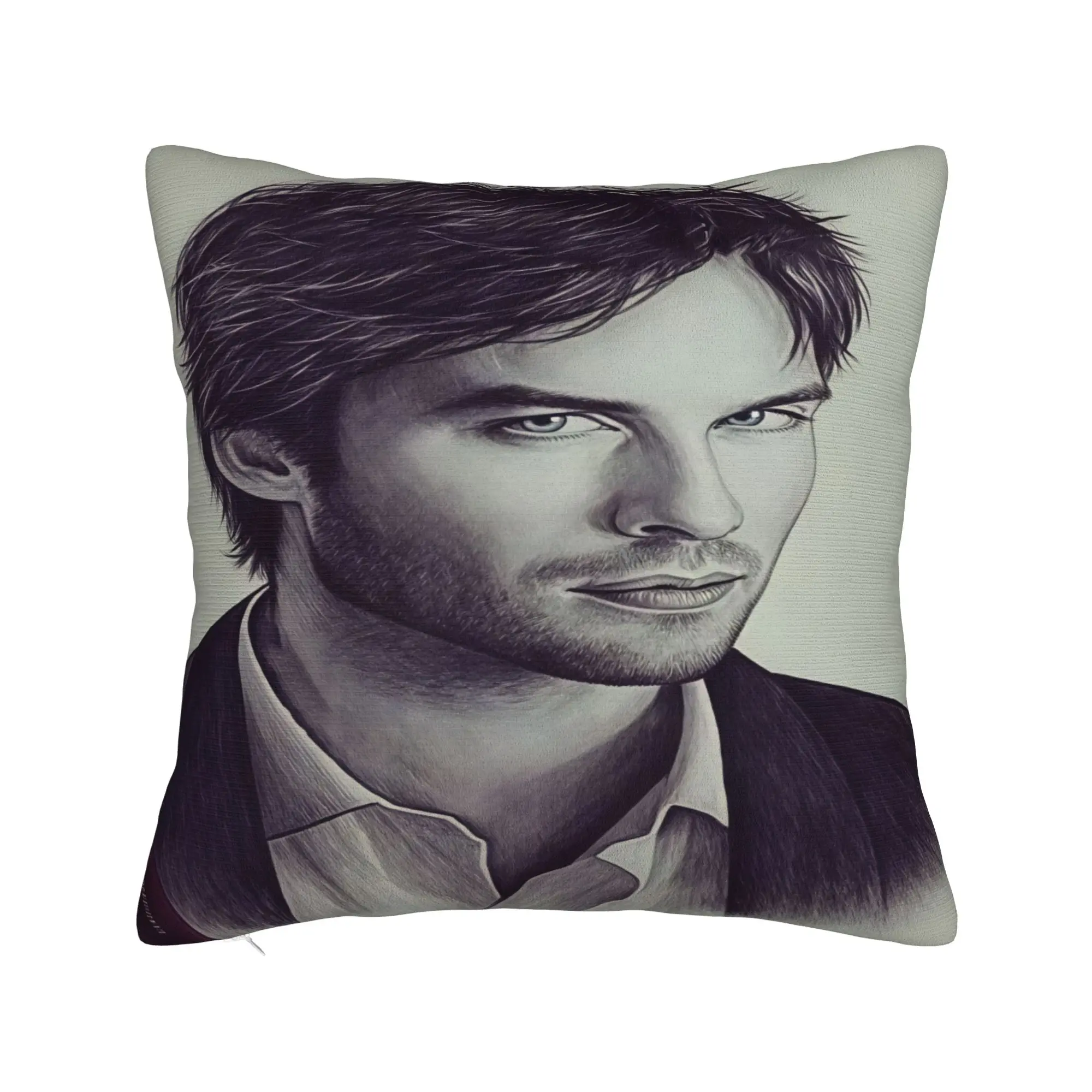 Vampire Diaries Damon Klaus  Pillow Case  Cute Funny Pillow Cover Soft Pillowcases For Sofa Home Decor