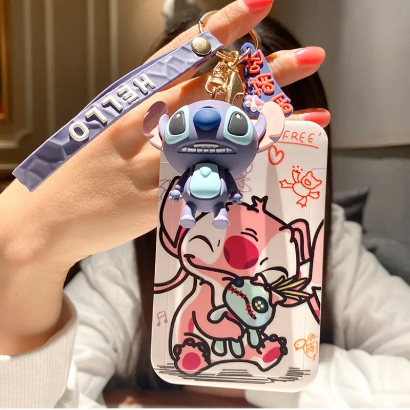 Disney Stitch ID Card Holder with Lanyard for Student Worker Nurse School Office Hospital Access Control Subway Bus