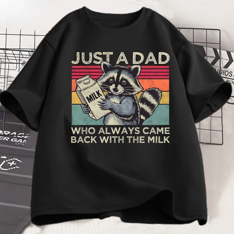 

Camiseta just dad, siempre regresa con leche para regalar la divertida camiseta conra