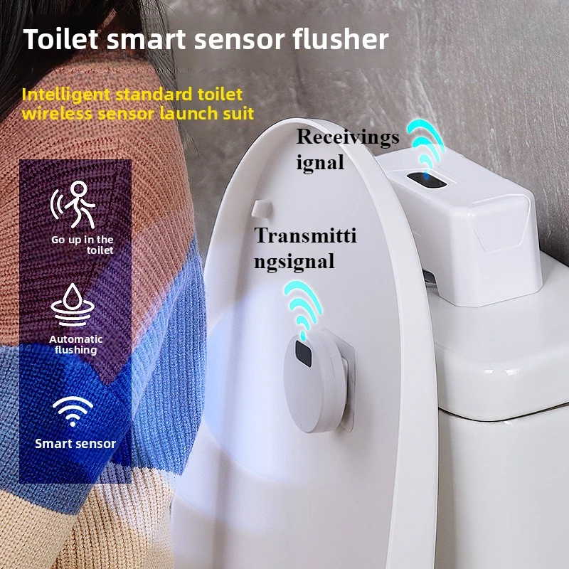 Automatic Toilet Flusher Smart Infrared Sensor Push Free Electric Charging Household Toilet Accessories