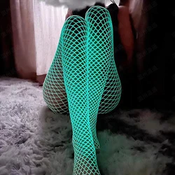 Luminous Glowing Fishnet Socks Glow In The Dark Fishnet Stockings Leggings for Women Luminous Stockings Tights High Waist