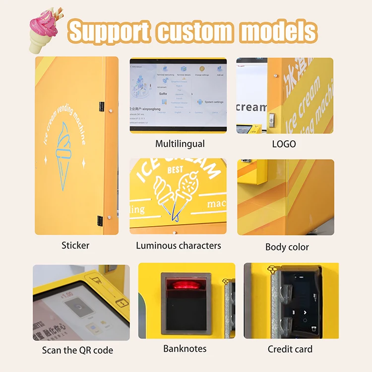 New Style Ice Cream Vending Machine Hard Ice Cream Vending Machine With Multiple Flavors