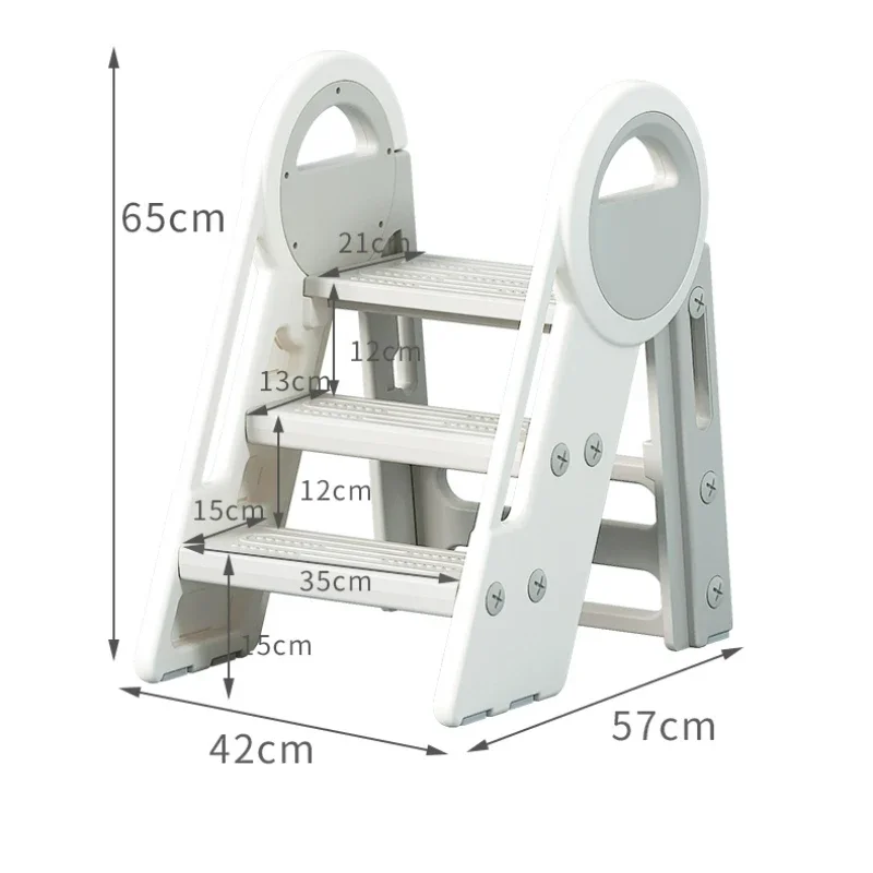 Taburete plegable para bebé, escalón de plástico ecológico para lavar las manos, reposapiés antideslizante con reposabrazos, escalón de inodoro para