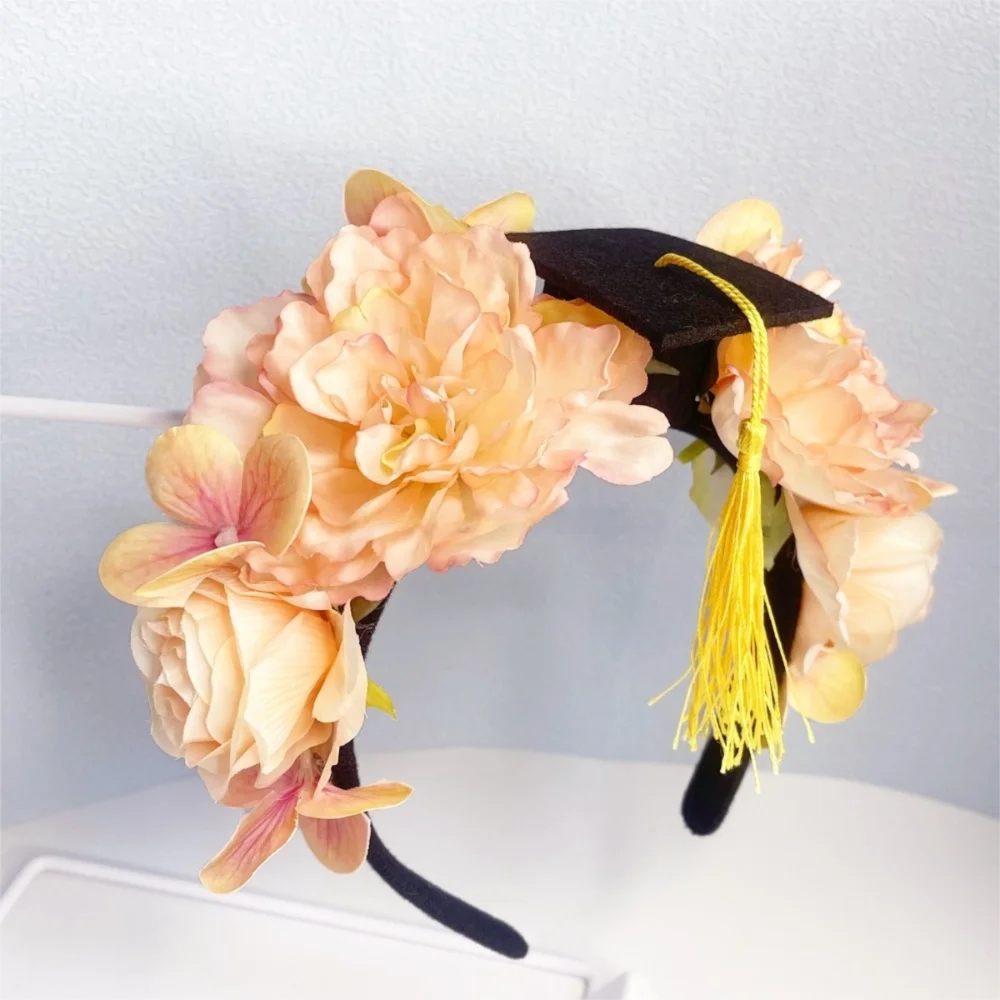 

Headwear Doctor Flowers Hair Band Bachelor Headband Flowers Graduation Cap Headwear Master Mortar Board College