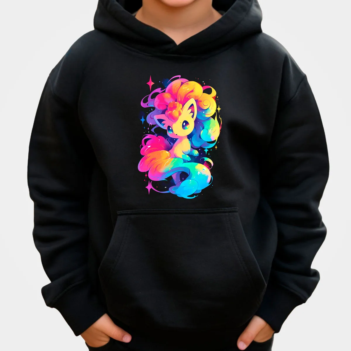 بوكيمون أنيمي لوكاريو قلنسوة من القطن لون أسود مع تأثير الهالة النارية القتال الديناميكي تشكل فضفاض صالح ملابس منزلية غير رسمية #2