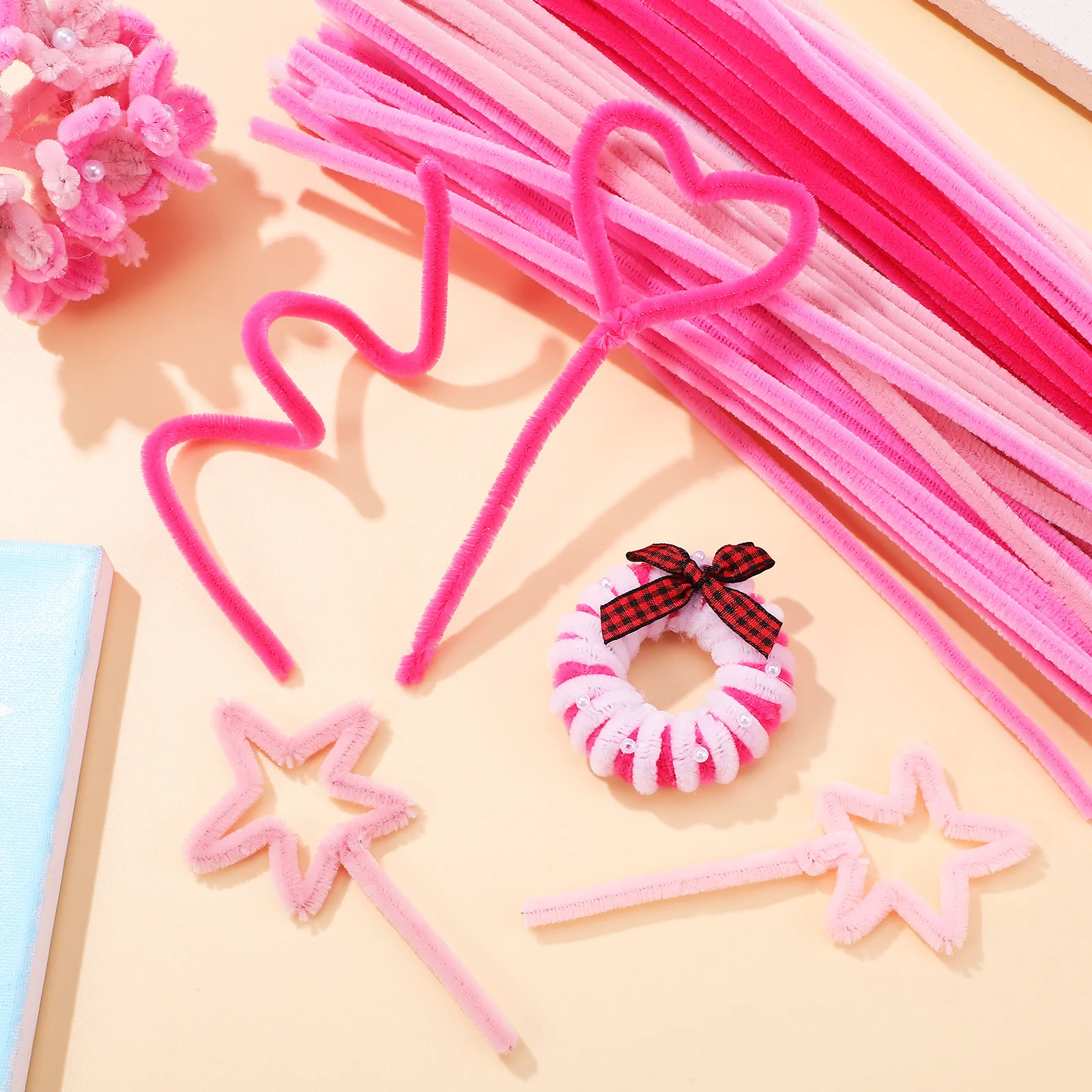

500 pcs Chenille Stems Pipe Cleaners For Diy Handmade Crafts Twisting Sticks Soft Rods Floral Wire Pastel Color Decor
