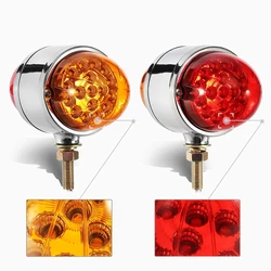 2Pcs Double Face Watermelon Lights With Reflector Red And Yellow Lens LED Turn Signal Fender Lights For Truck Trailers 12V 34LED