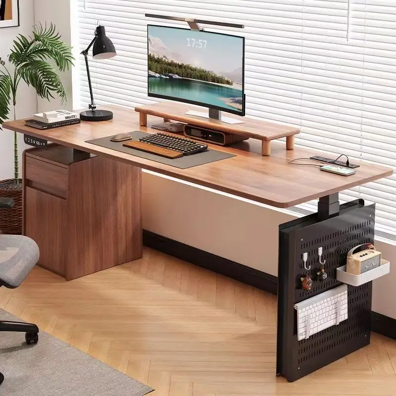 

Minimalist Style Solid Wood Smart Standing Desk with Frame Sturdy Durable Electric Height Adjustment Easy Use