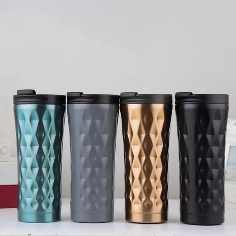 500Ml Double Wall Stainless Steel Car Coffee Mug Heat Preservation Cup Coffee Tea Mug Thermo Water Bottle