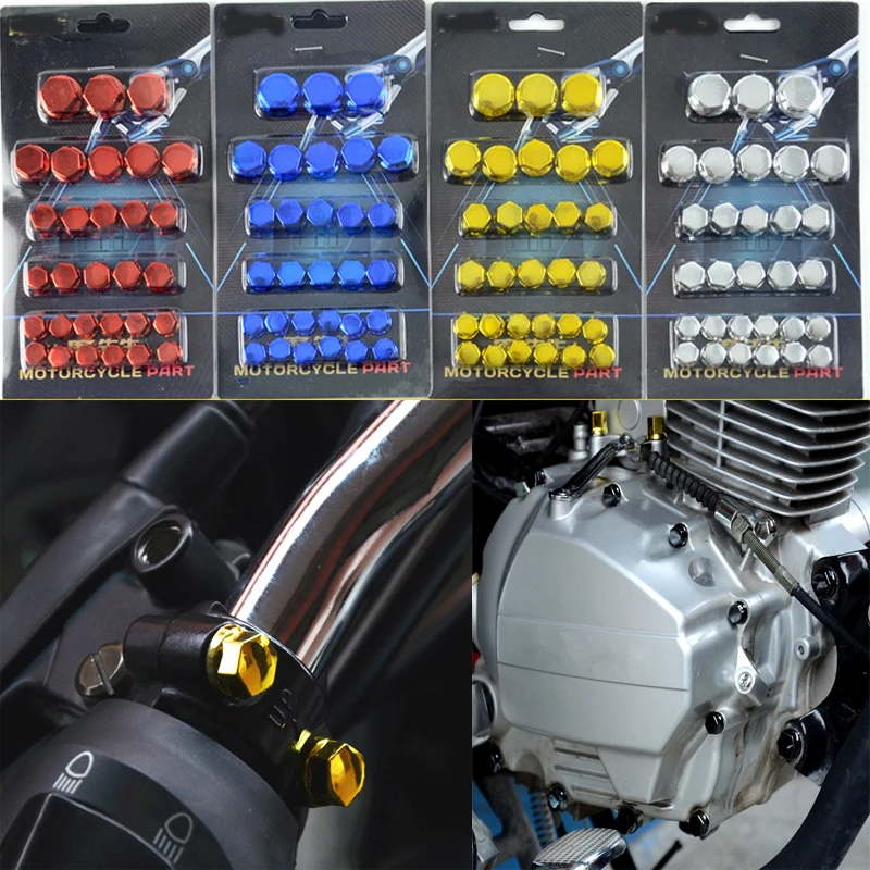 30pcs Motorcycle Screw Nut Cover Cap  Decoration For SUZUKI RGV250 VS800 Intruder VZ800 Marauder Bandit 650S