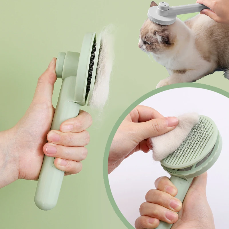 

Cat Brush Pet Comb Self Cleaning Slicker Brush Remove Hair Grooming Brush Pet Dematting Comb Beauty Slicker Dog Comb