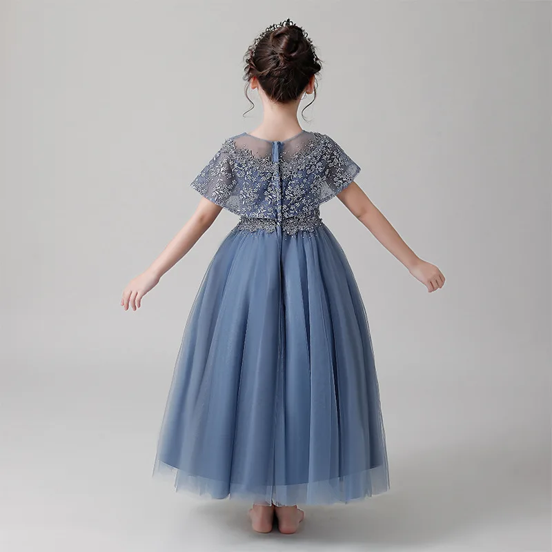 2026 Children's Dress Puffy Girl Princess Dress Party Night Long Embroidered Evening Clothes Holiday Prom Girls Dress For Eid
