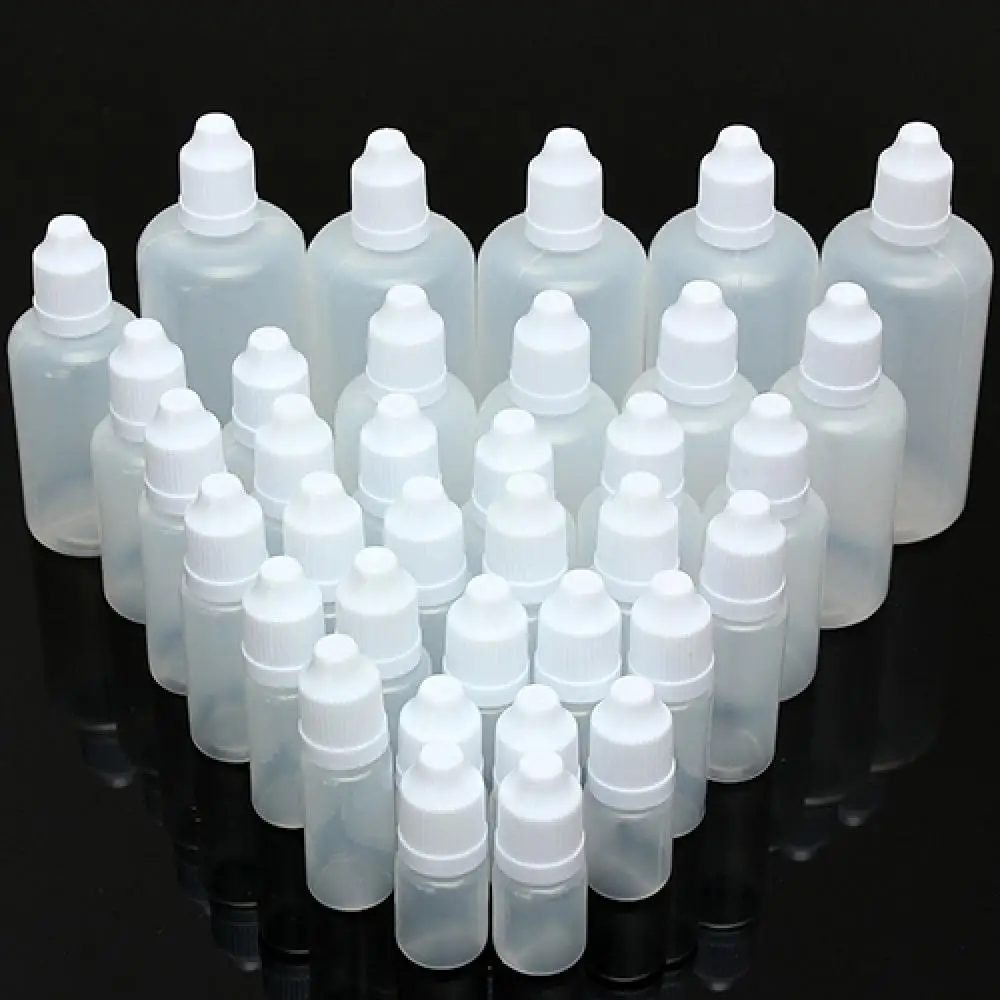 5PCS 5ml/10ml/15ml/20ML/30ML/50ML/100ML Empty Plastic Squeezable Dropper Bottles Eye Liquid Dropper Refillable Bottles Container