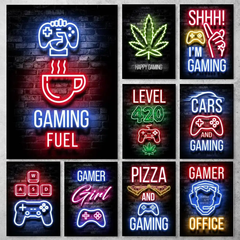Gaming Room Decoration Video Game Poster High Quality Print Waterproof Wall Art Sticker For Bar Living Room Decor Gift