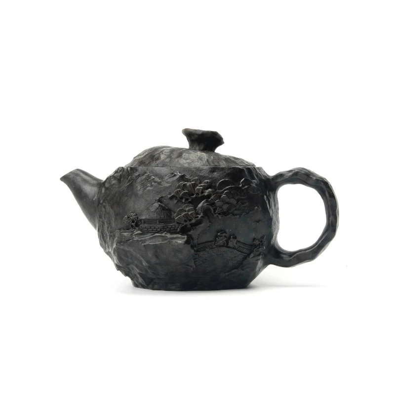 190Cc pot Linmen natural moraine stone teapot tea set high-end handmade