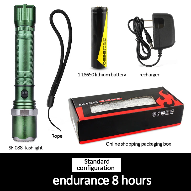Mini LED flashlight rechargeable mini self-defense outdoor riding emergency self-rescue can be ignited large function long life