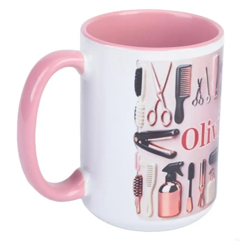 Artistic Hair Salons Themed Mugs High Quality Ceramic Materials Elegant Hair Studio Cup 11oz And 15oz Size 