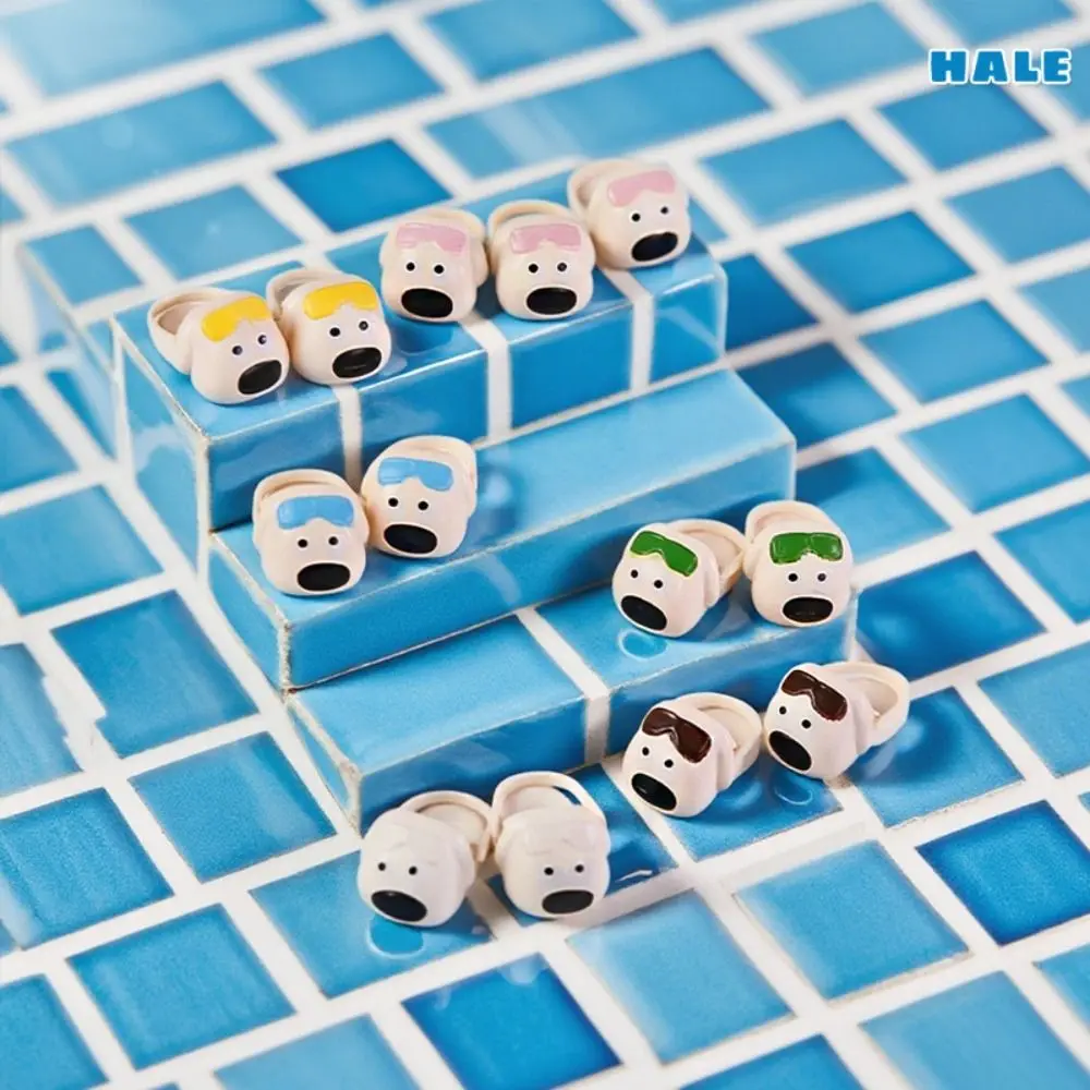 1 paar Runde Kappe Große Nase Hund Schuh Simulation Cartoon Silikon welpen hausschuhe Mini Nette Ob11 Hausschuhe Zubehör