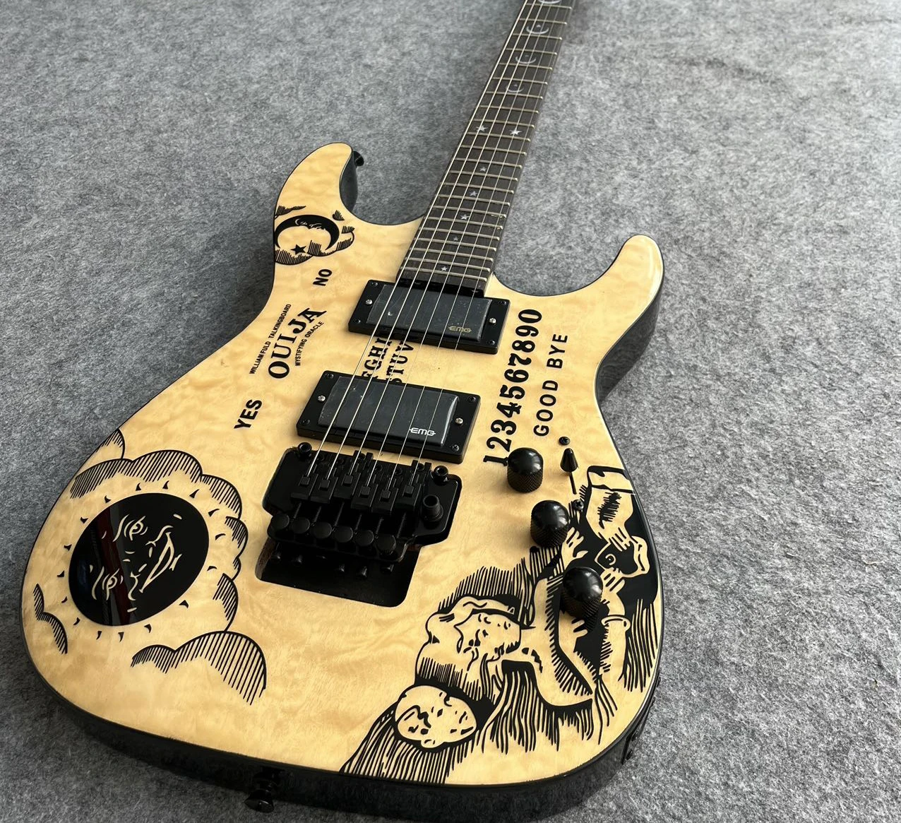 

natural wood color Kirk Hammett Metallic KH2 M-II Mummy Karloff Tlmummy Guitar