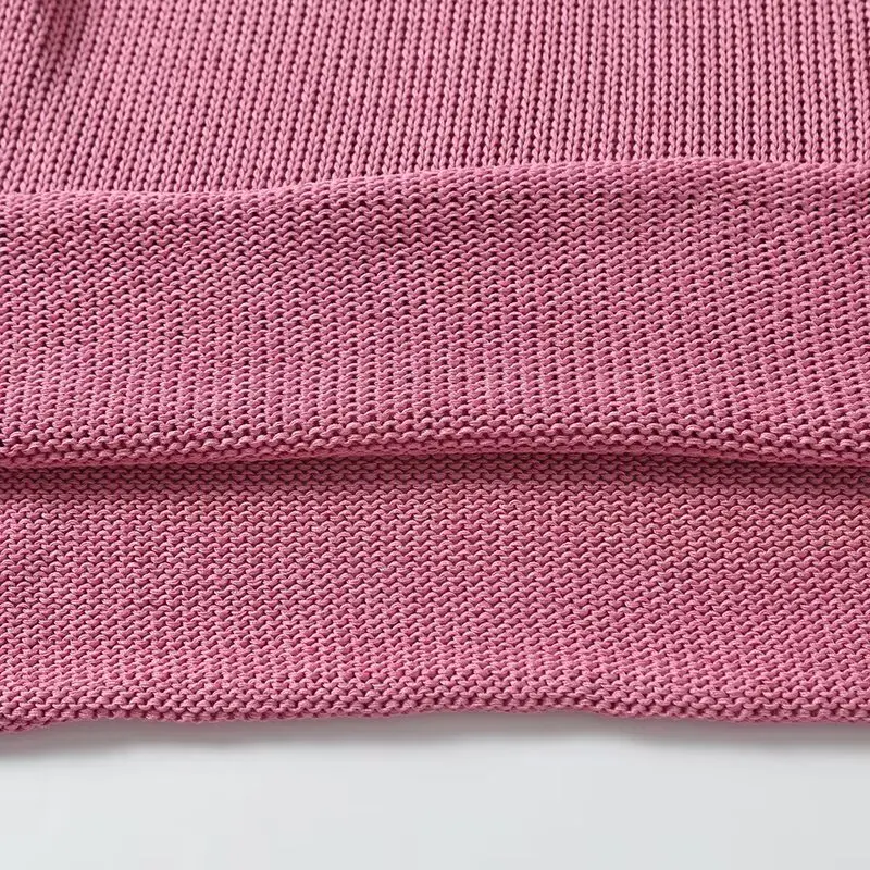 TRAF Nordic Minimalist Pink Knit Vest T-shirt Women Fashion Ladies Commuter Knitwear Elegant Pullover Summer Top