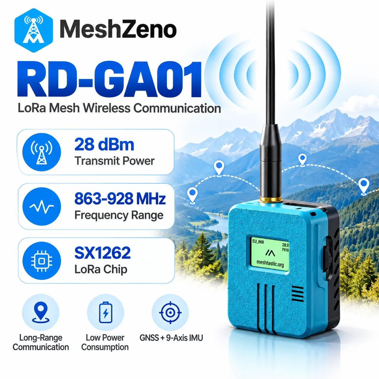 Heltec RD-GA01 RC3262 RC5262 Expansion Enclosure 9-axis Sensor 1800mAh Lithium Battery For IoT Applications