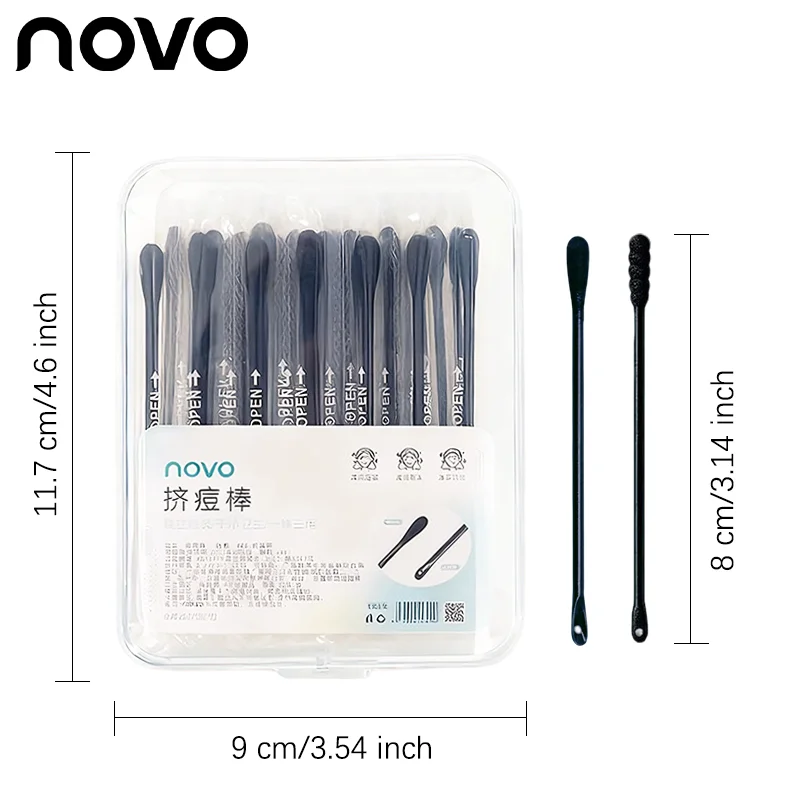 Wegwerp tweekoppige mee-eterverwijderaar en puistjespopper, poriënreinigingssticks met twee uiteinden, vergeet en wit-eter en mee-eter