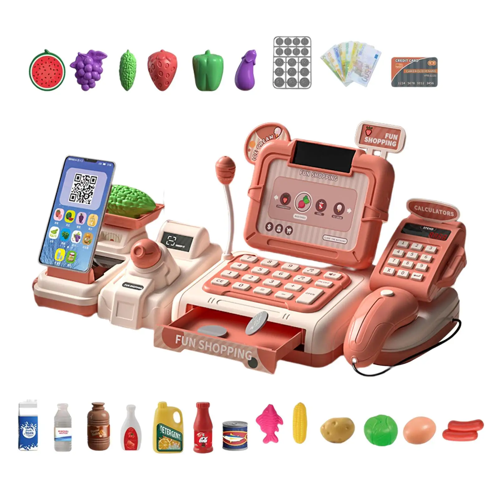 Supermarket Store Toys Cash Register Grocery Cash Register for Toddlers