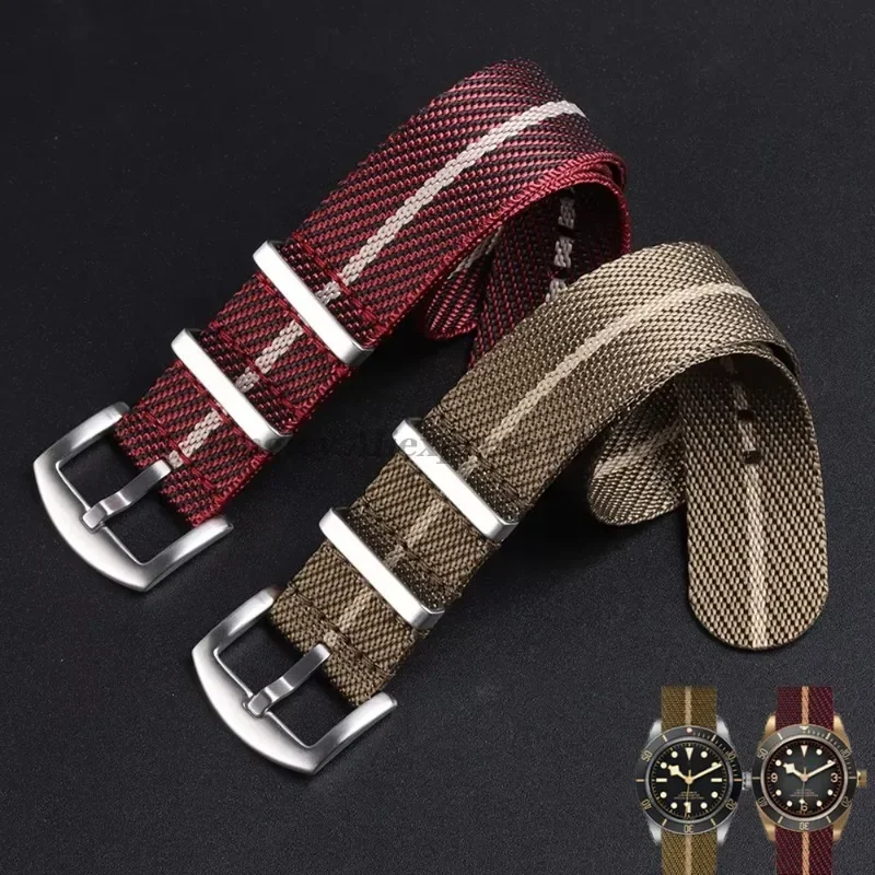 Pulseiras de relógio premium para tudor, pulseira de nylon para seiko 18/20mm 22mm, pulseira militar de tecido para rolex, cinto masculino para omega 007