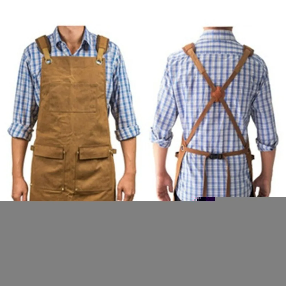 耐摩耗性の電気技師の作業用エプロン、防水ポケット、大工の作業服、防塵印刷、厚手のキャンバスツールバッグ