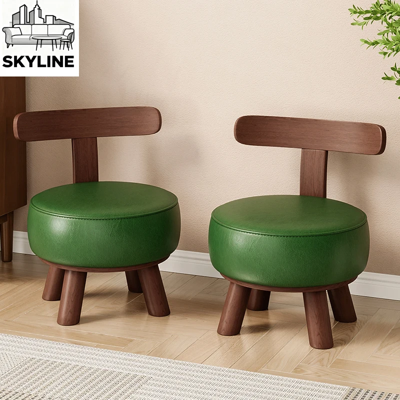 الدورية كرسي خلفي خشب متين المنزلية كرسي صغير غرفة المعيشة أريكة البراز الأطفال كرسي دوار تغيير الأحذية البراز