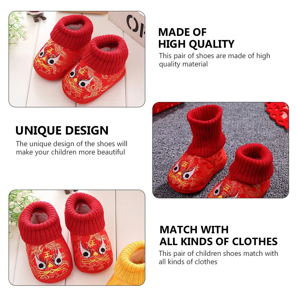 

1Pair Tiger Head Warm Shoes Thickened Children Winter Casual Breathable Footwear Anti-Skid Sole Comfortable Tiger- Shoes