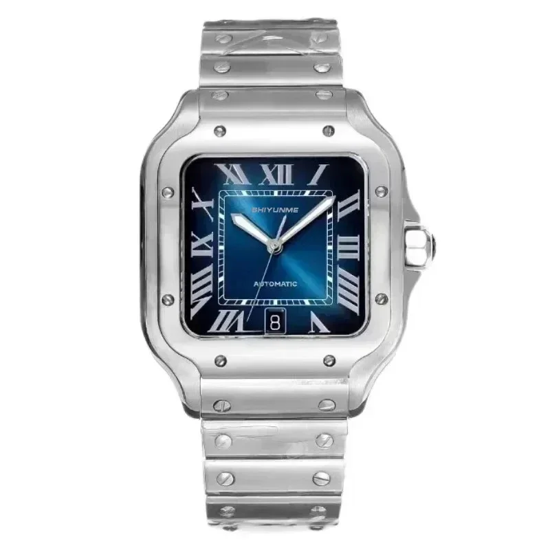 WATCH1 Store Reloj exquisito de moda noble para hombre colección Santos de 4 mm Reloj automático de acero inoxidable tipo pareja