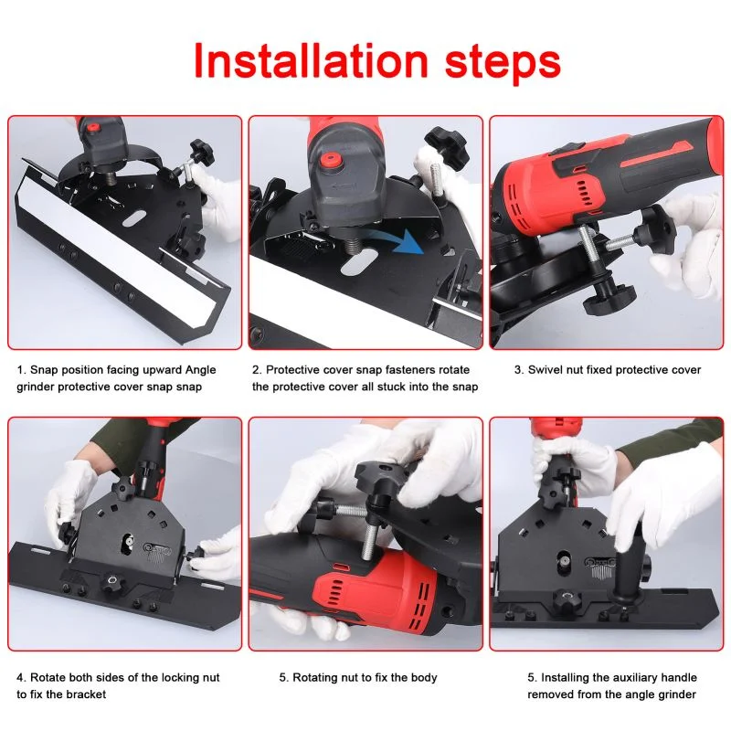 45° Chamferer Utility Chamfer Tool Aluminum Alloy 125 Type Angle Grinder Chamfer Bracket Screw Installation Multifunctional