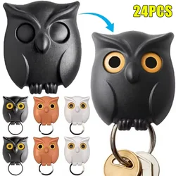 Auto Open Close Eyes Night Owl Organizer Hook Wall Hanging Creative Key Hanger Holder Owl Shaped Magnetic Owl Keychain Holder