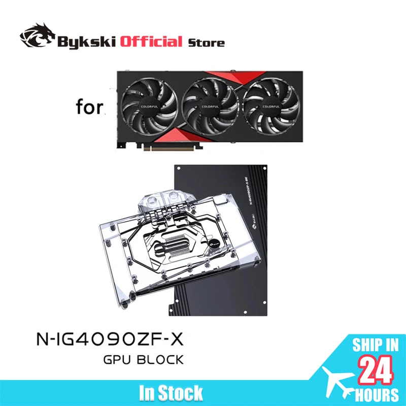 Bykski GPU Block Use for Colorful IGame RTX 4090 Battle AX Video Card Copper Cooling Radiator RGB SYNC /N-IG4090ZF-X