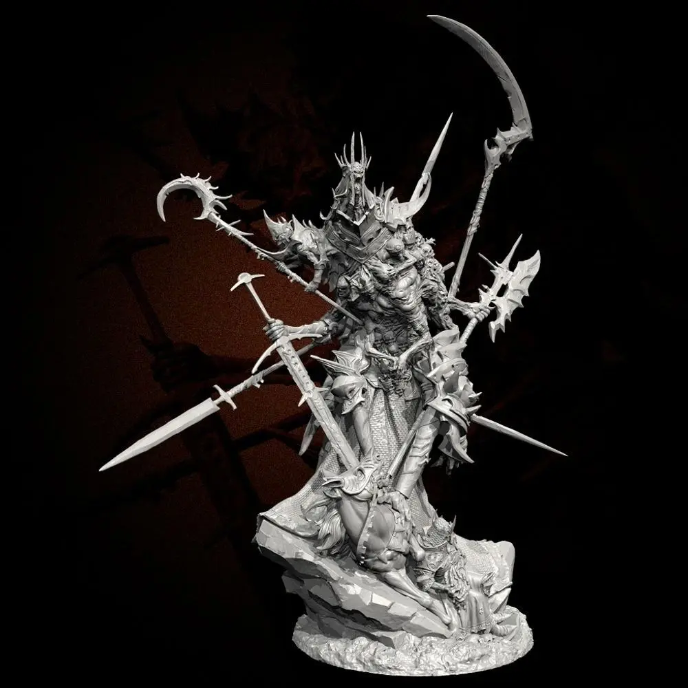 65mm 85mm 105mm Demon God of Hell Resin Soldier White Model Assembly Gift 3D Printed DIY Coloring Self-assembly Figurines