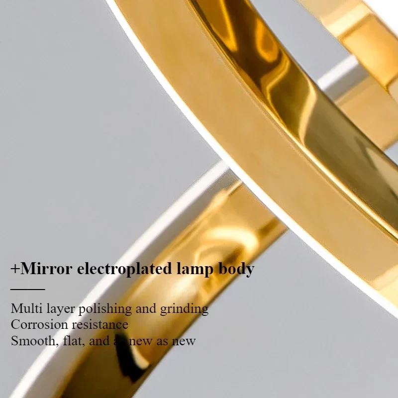 SANDYHA Modern S Shape LED Pendant Light Stainless Steel Chandelier for Dining Table Living Room Decor Long Hanging Lamp