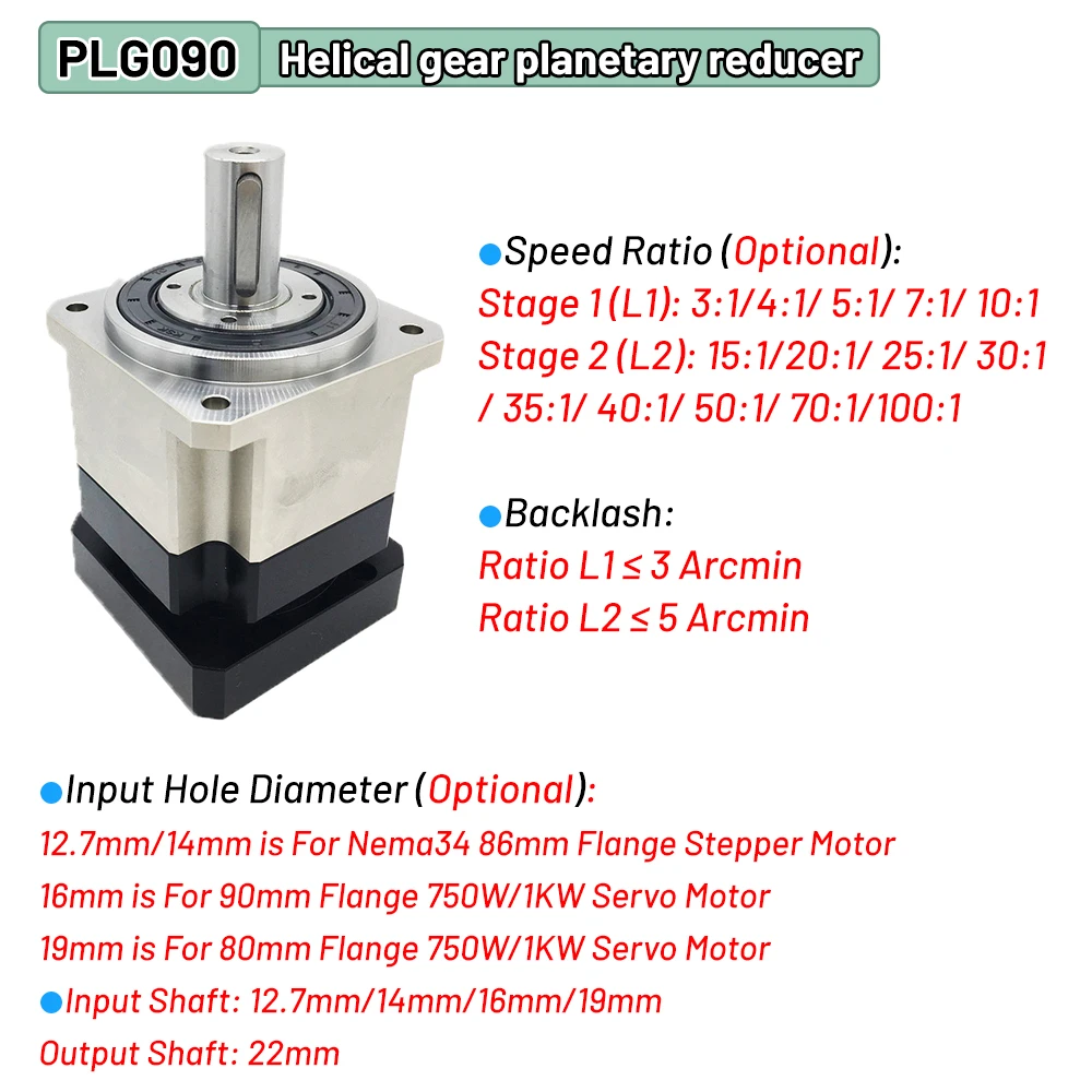 High Precision Helical Planetary Gearbox3Arcmin Ratio 3:1 11/14mm Input for Stepper/Servo Motors Compatible with Nema17/23/34 - Image 4